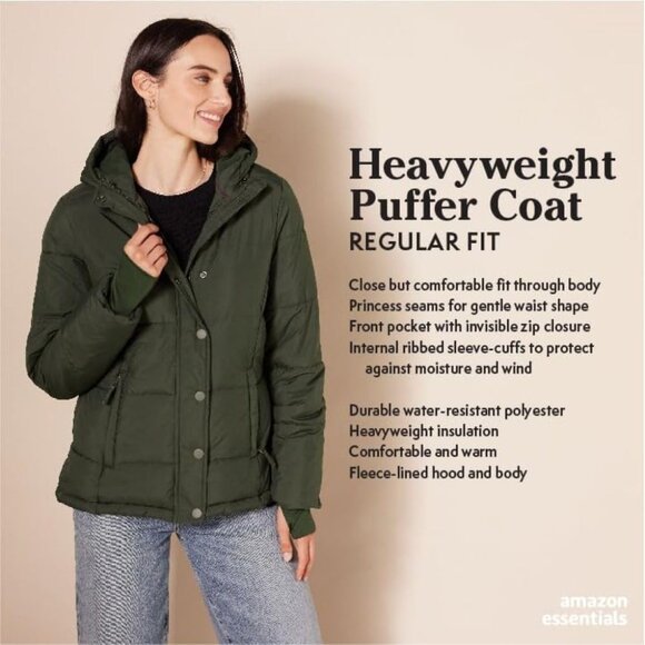 Women's Quilted Hooded Puffer Coat Plus Size Water-Resistant Warm Jacket - Picture 2 of 8